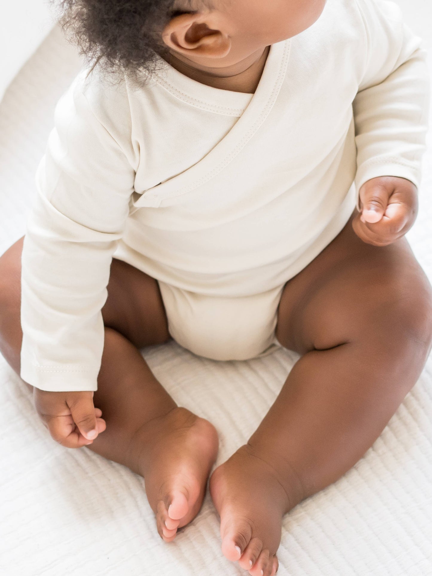 Colored Organics - Organic Baby Long Sleeve Classic Kimono Bodysuit - Natural