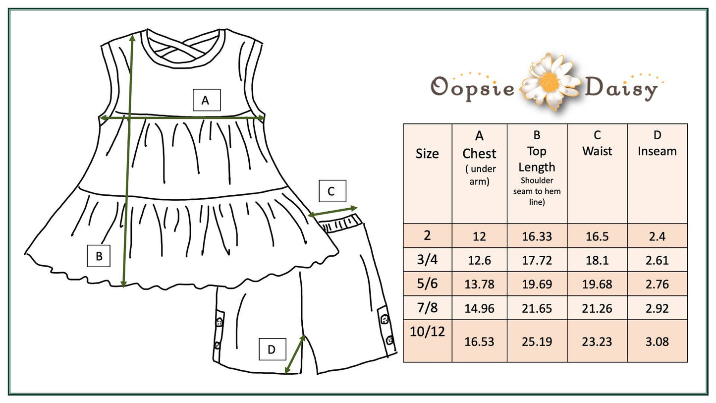 Kids Ruby Lime Green Daisy Summer Short Set