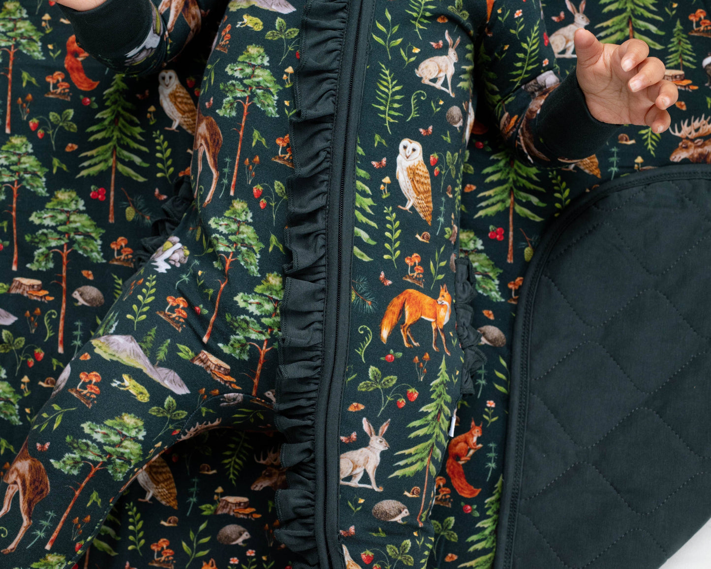 Wood You Be My Friend Ruffle Romper Pajamas