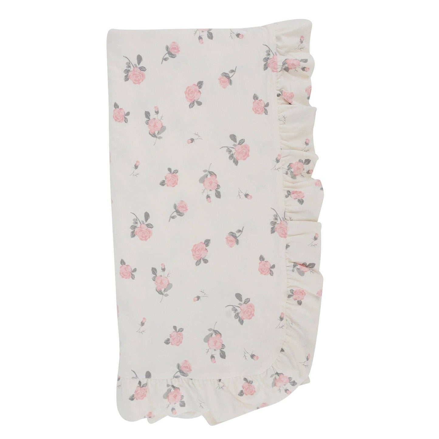 Ruffle Blanket - Roses White