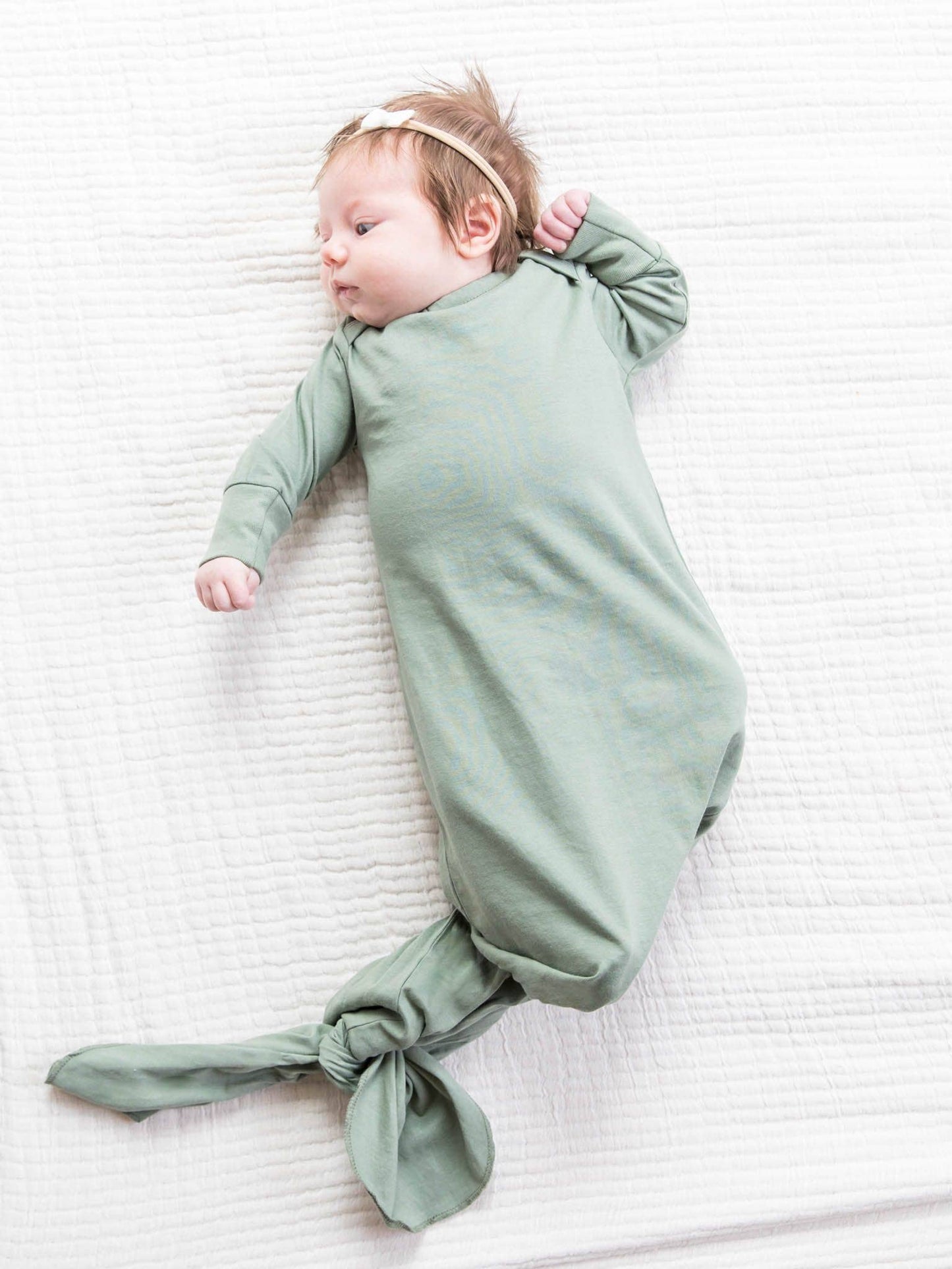 Colored Organics - Organic Newborn Infant Gown + Hat - Thyme