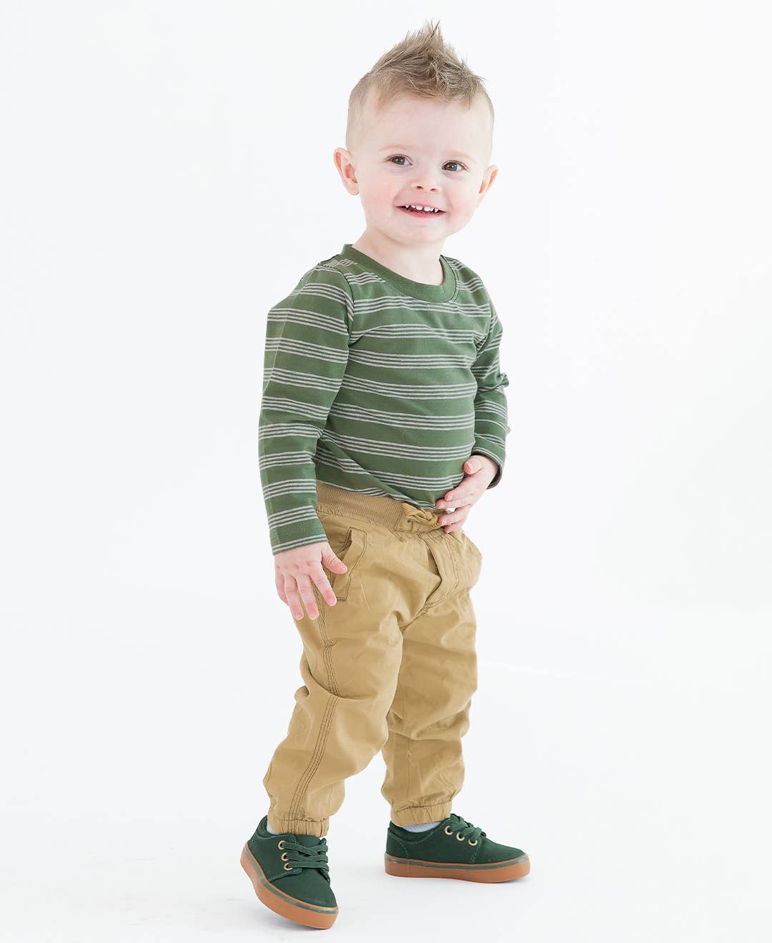 RuffleButts + RuggedButts - Boys Dark Khaki Jogger Pants