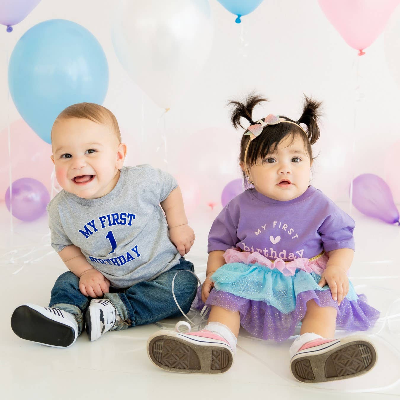 Sweet Wink - 1st Birthday Pastel Rainbow Bow Baby Headband - Hair Bows