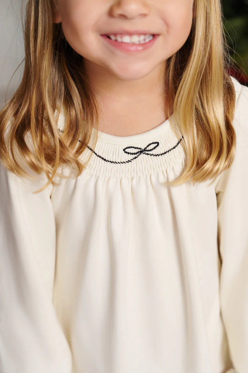 TBBC | Long Sleeve Sandy Smocked Dress - Palmetto Pearl with Newport Night