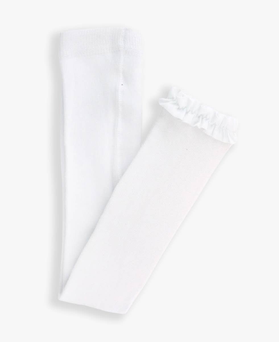 RuffleButts + RuggedButts - Girls White Footless Ruffle Tights