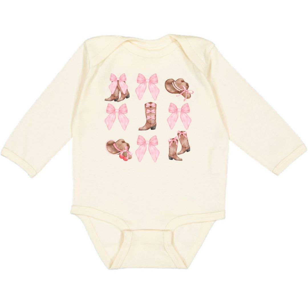 Boots and Bows Cowgirl Long Sleeve Bodysuit