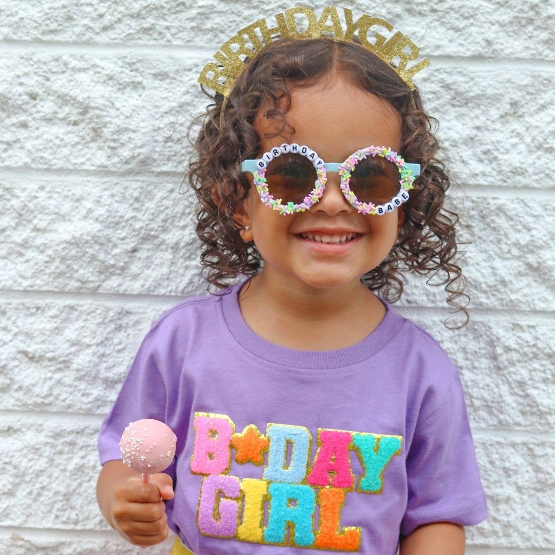 Birthday Girl Patch Short Sleeve T-Shirt - Lavender