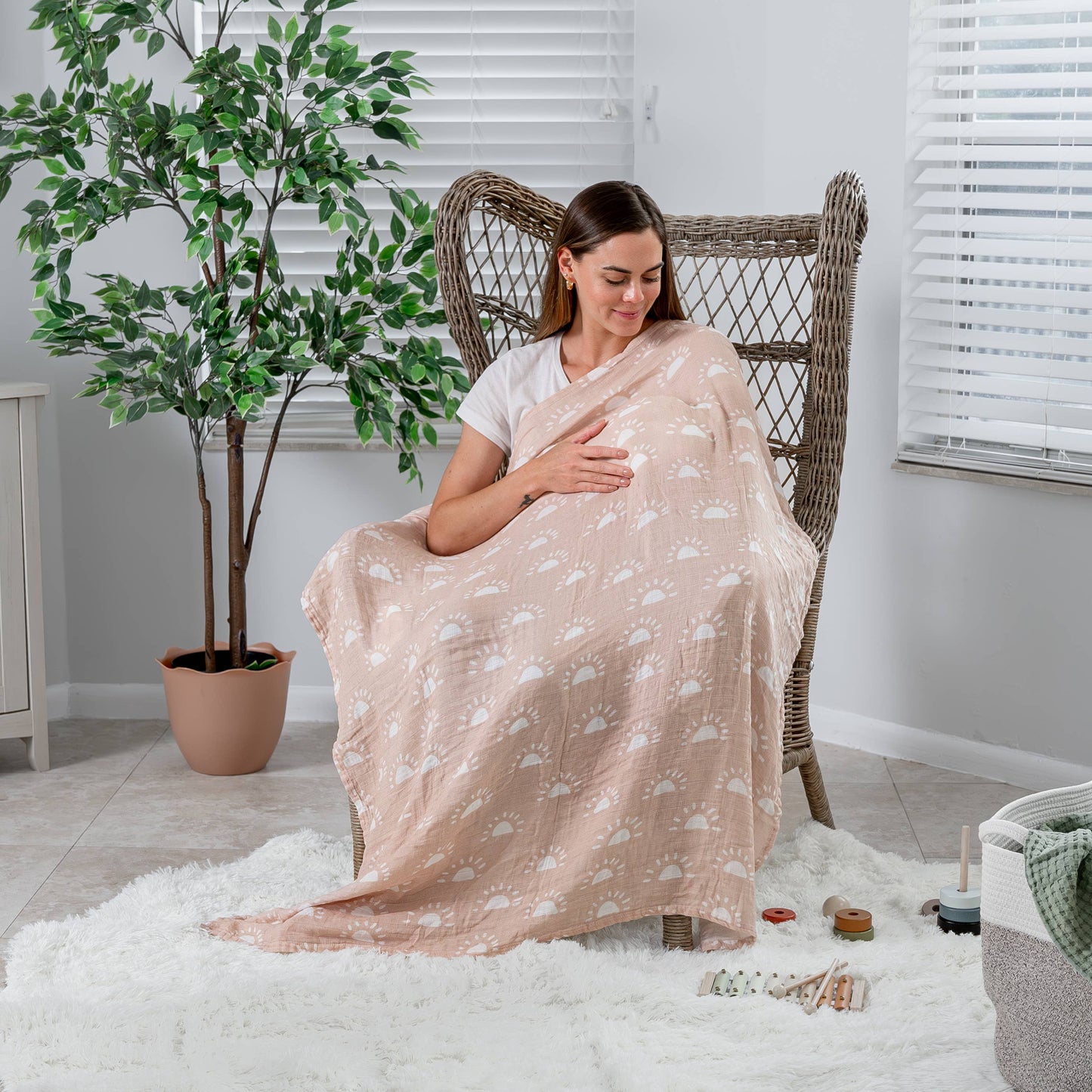 Baby Muslin Swaddle Blankets, 4 Pack