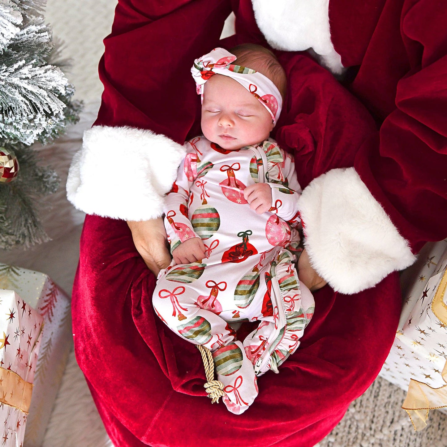 Kit Ornaments Ruffle Bamboo Zip Romper