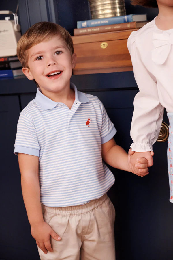 TBBC | Prim & Proper Polo & Onesie - Beale Street Blue Stripe with Beale Street Blue and Richmond Red