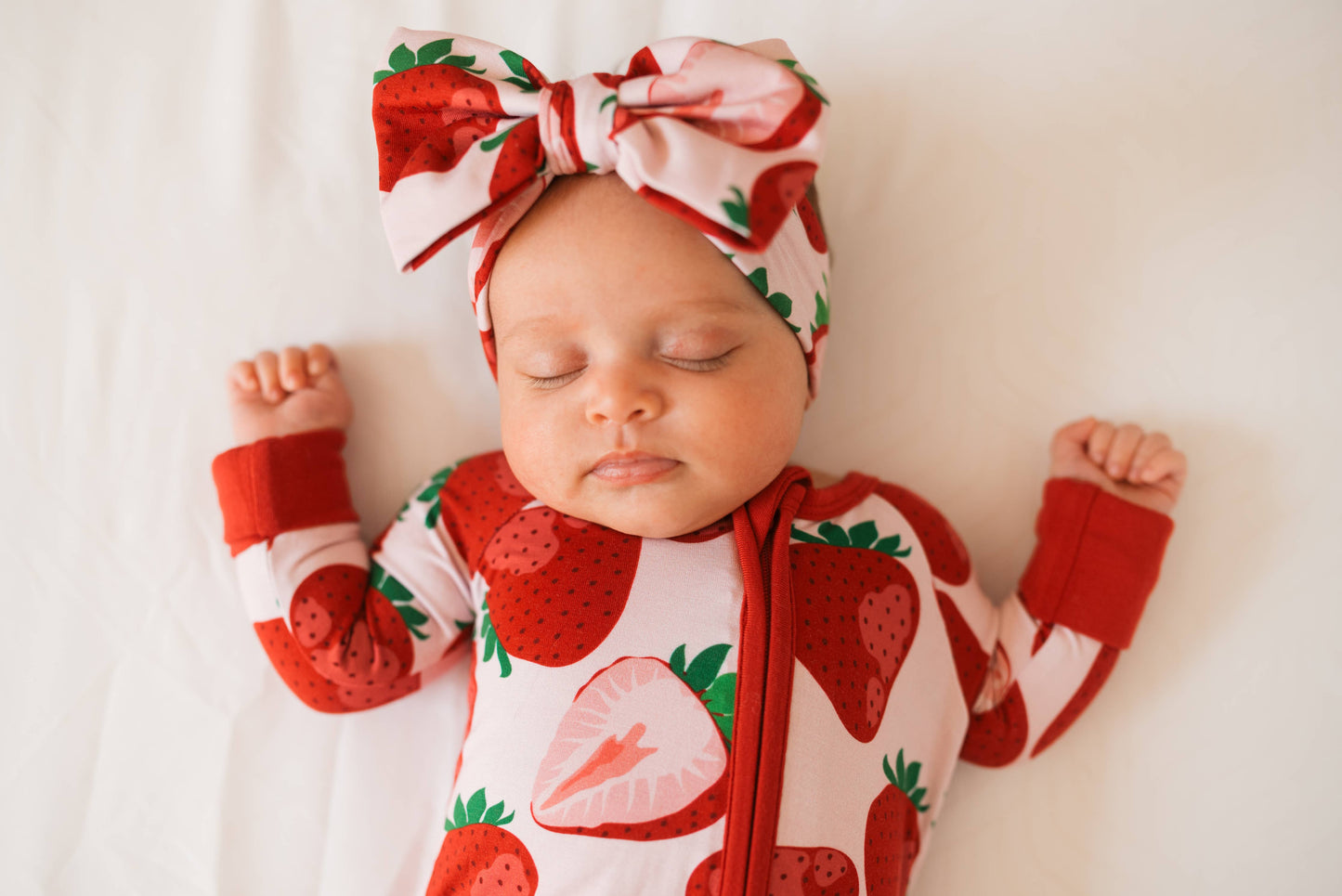 Berry Sweet (Strawberry) Baby Bamboo Zipper Romper