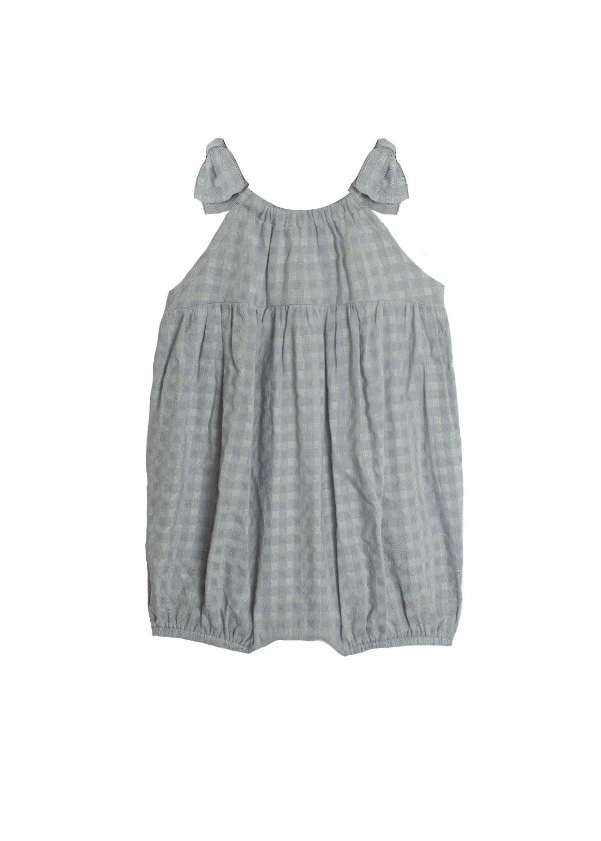 mabel + honey - Checkmate Blue Baby Romper
