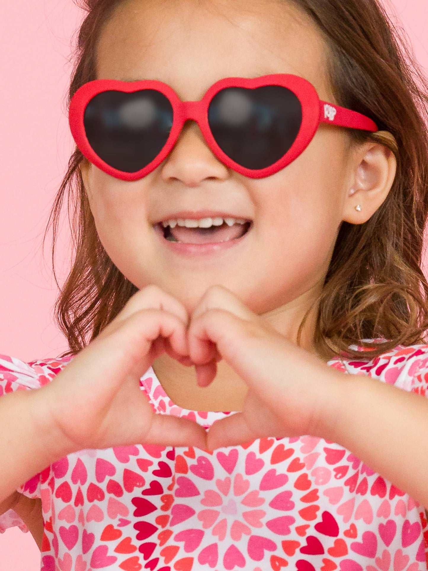 RuffleButts + RuggedButts - Girls Red Heart Shaped Sunglasses