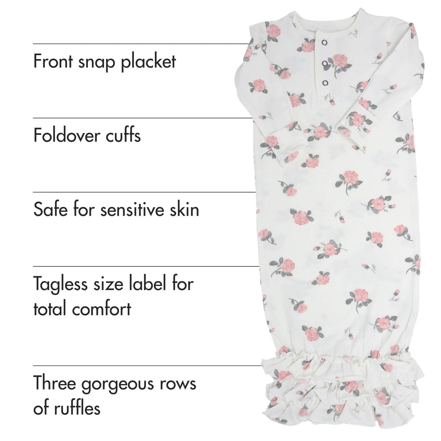 Sweet Bamboo - Ruffle Gown © - Roses White