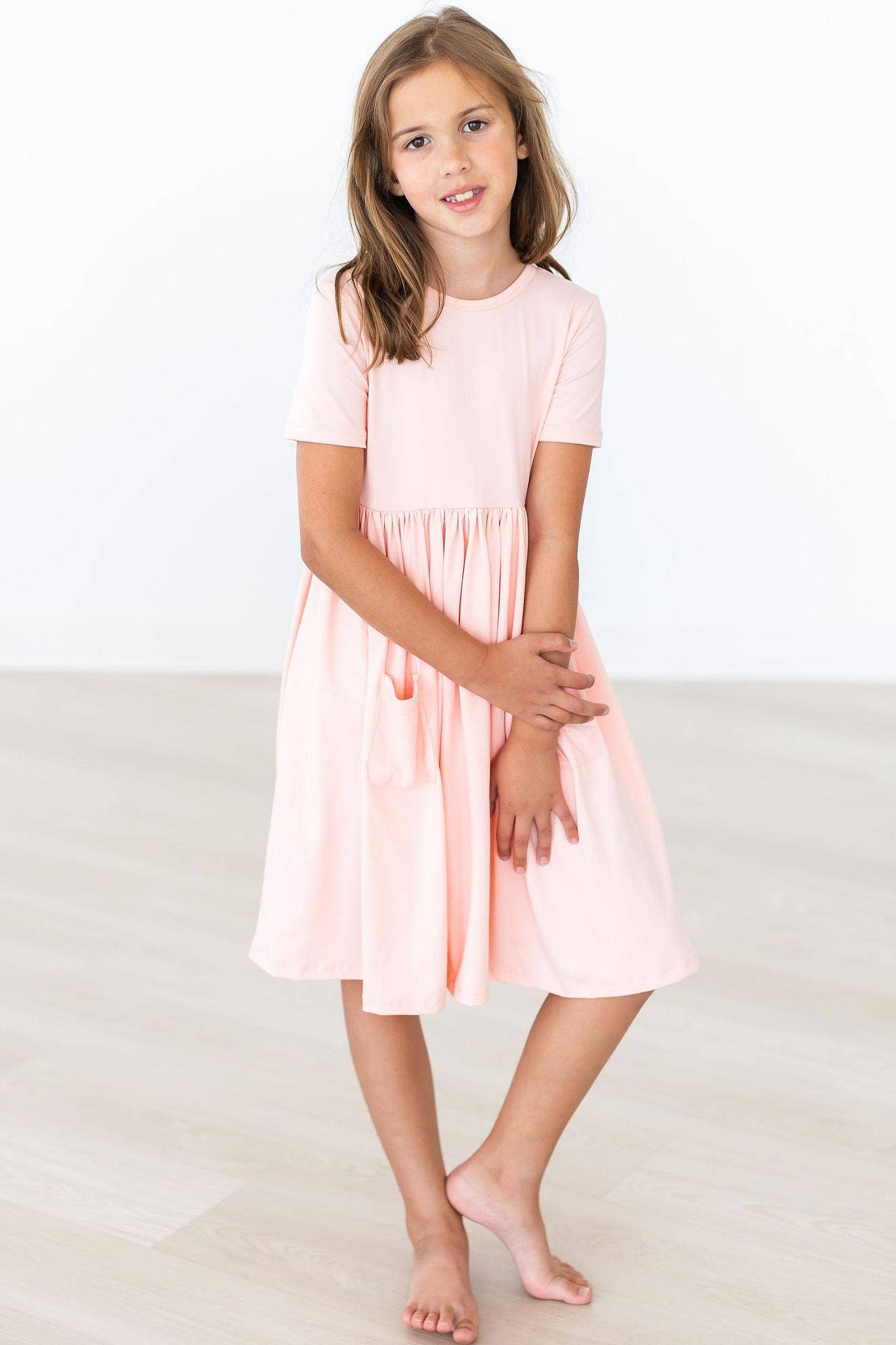 Mila & Rose - Peach S/S Pocket Twirl Dress