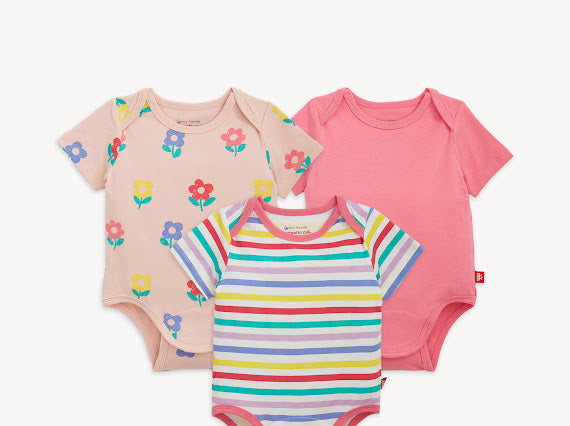 Magnetic Me | Magnetic 3-Pack Bodysuit - Pink Flower Combo