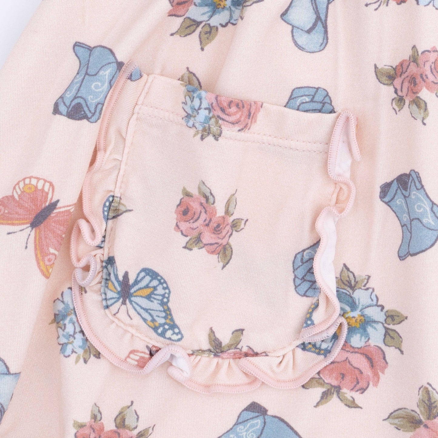 Angel Dear | Country Girl Boots - Twirly Dress with Ruffle Pockets