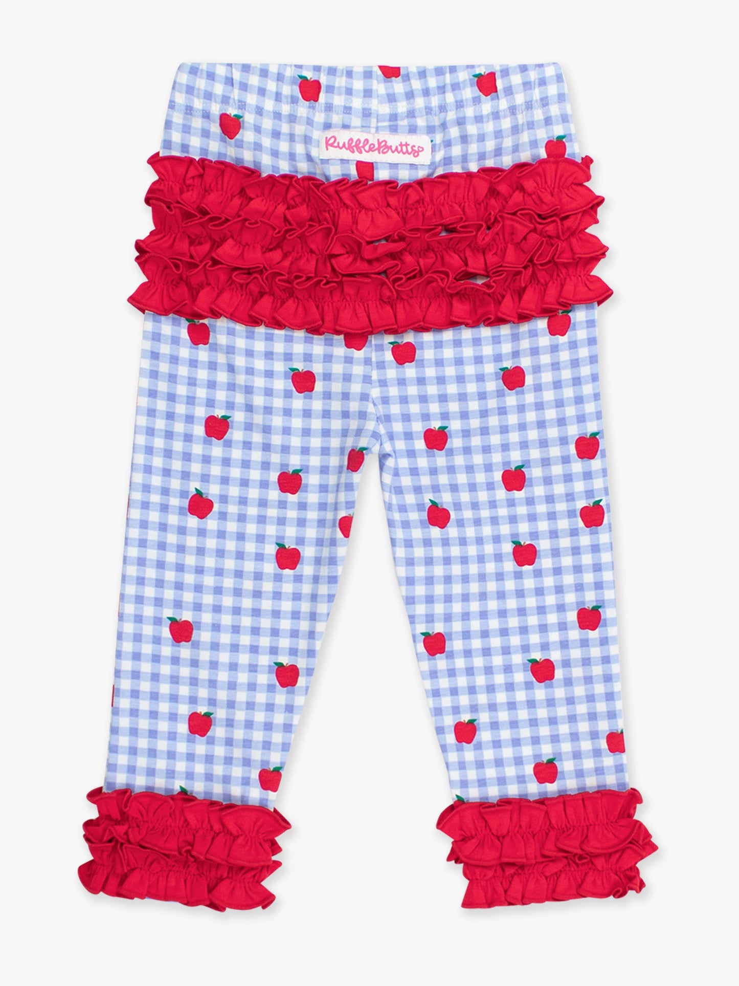 RuffleButts + RuggedButts - Toddler Girls Apple Orchard Gingham Classic Ruffle Leggings