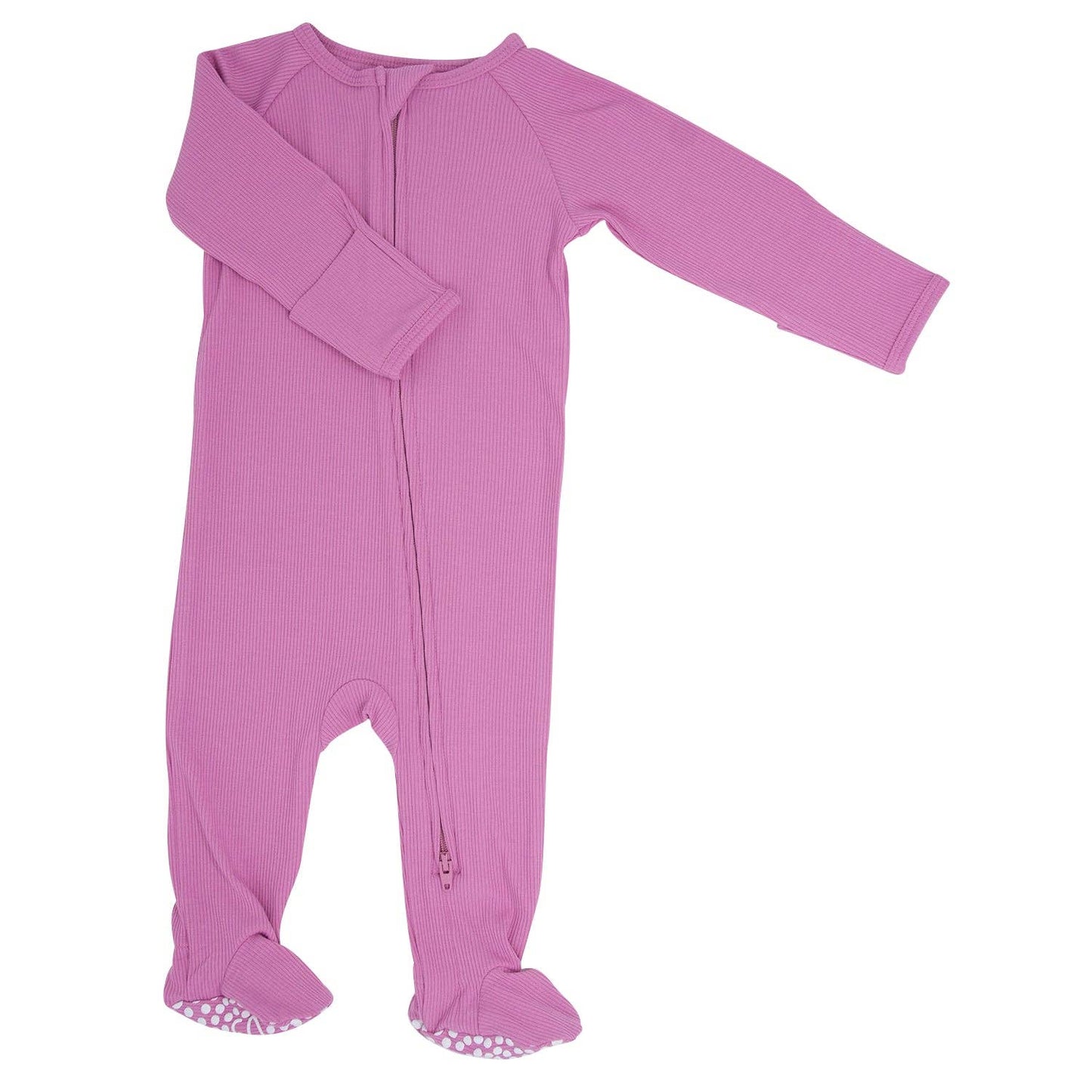 Sweet Bamboo - Zipper Footie - Cashmere Rose Ribbed