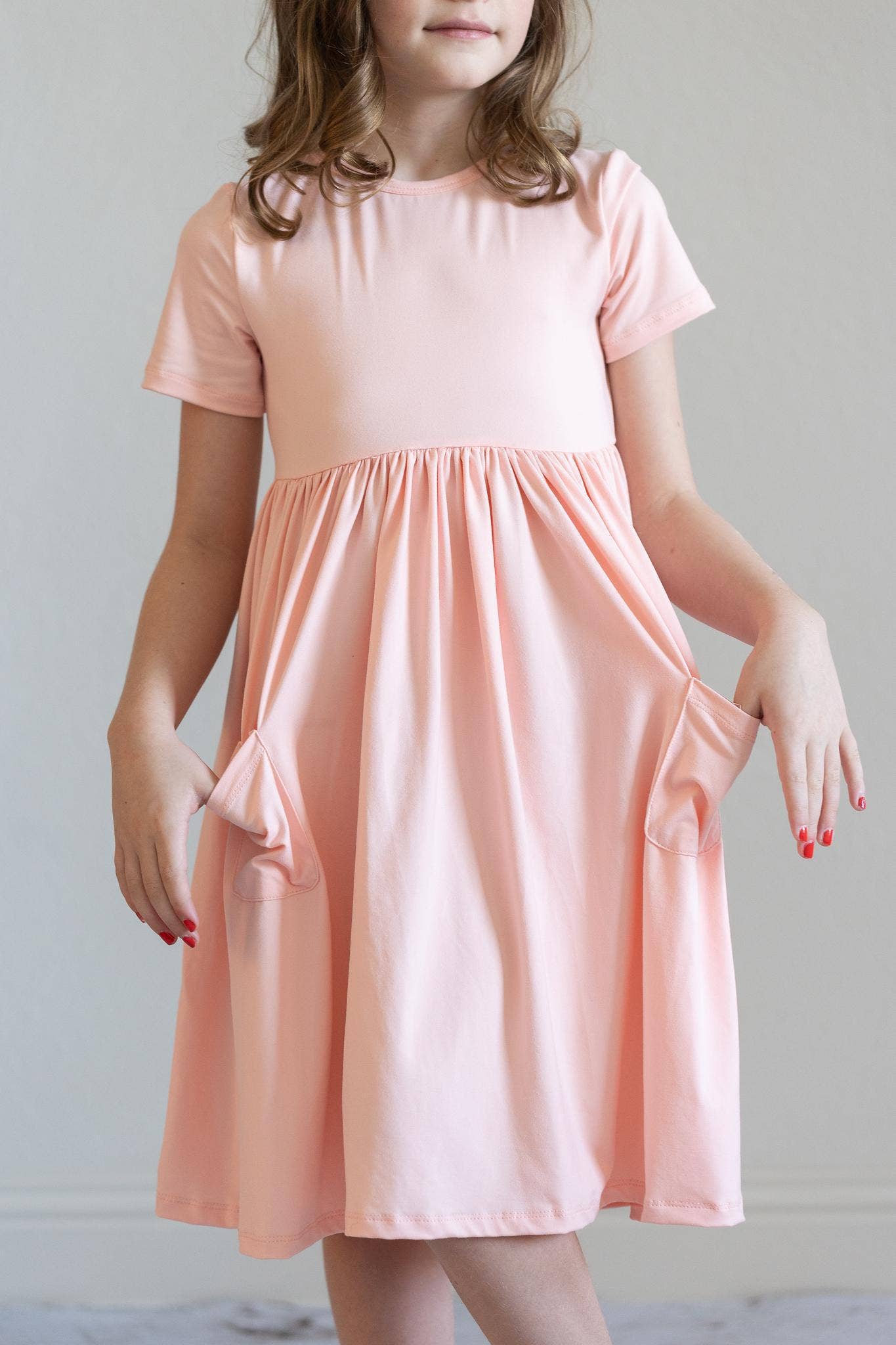 Mila & Rose - Peach S/S Pocket Twirl Dress