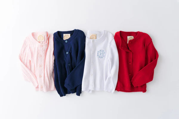 TBBC | Cambridge Cardigan - Worth Avenue White with Pearlized Buttons