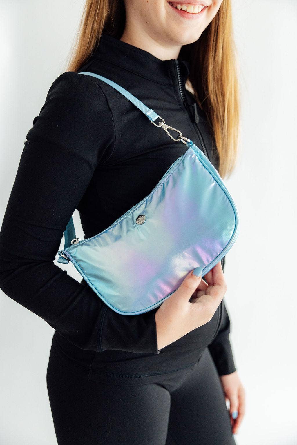 Blue Iridescent Twirl & Go Purse