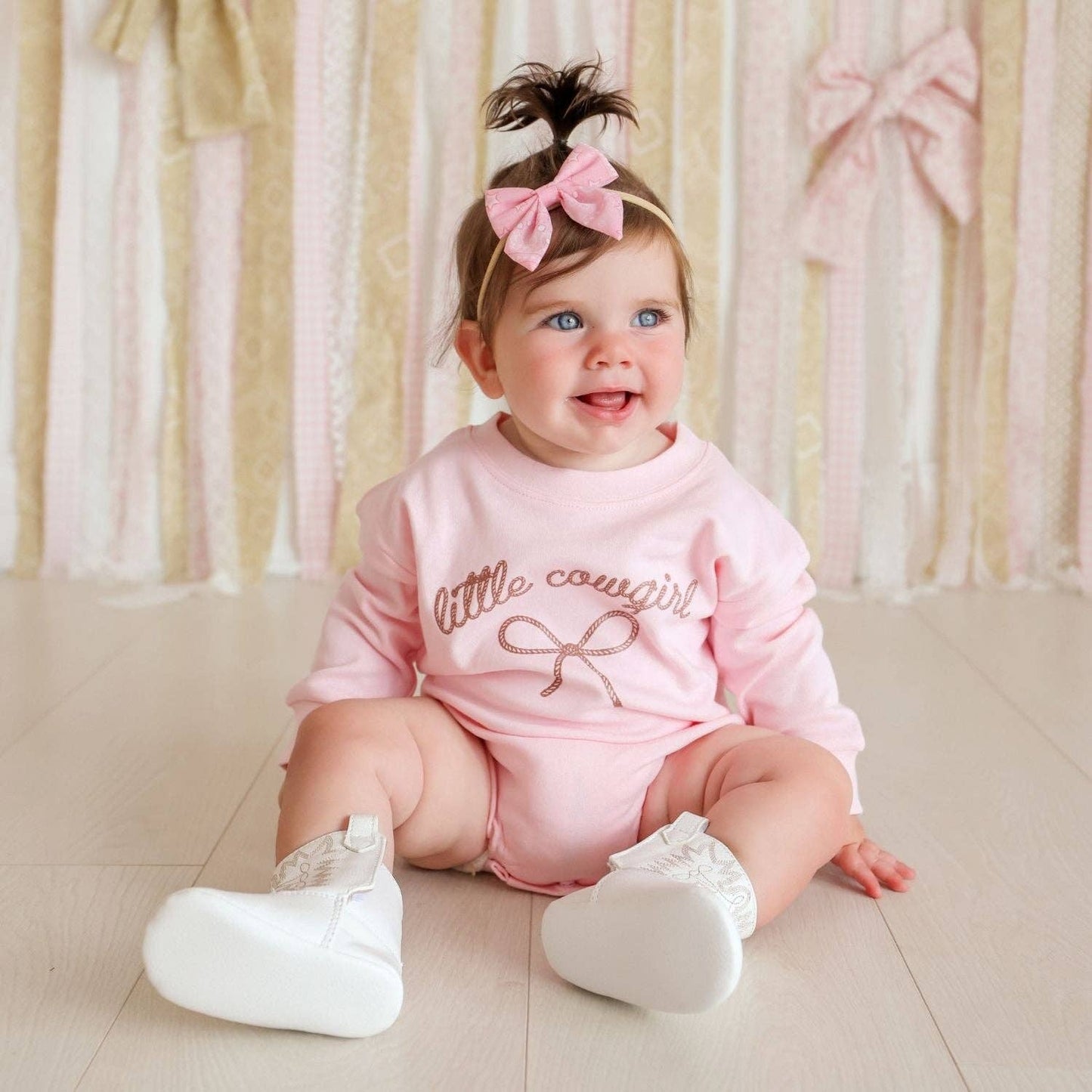 Little Cowgirl Western Long Sleeve Romper