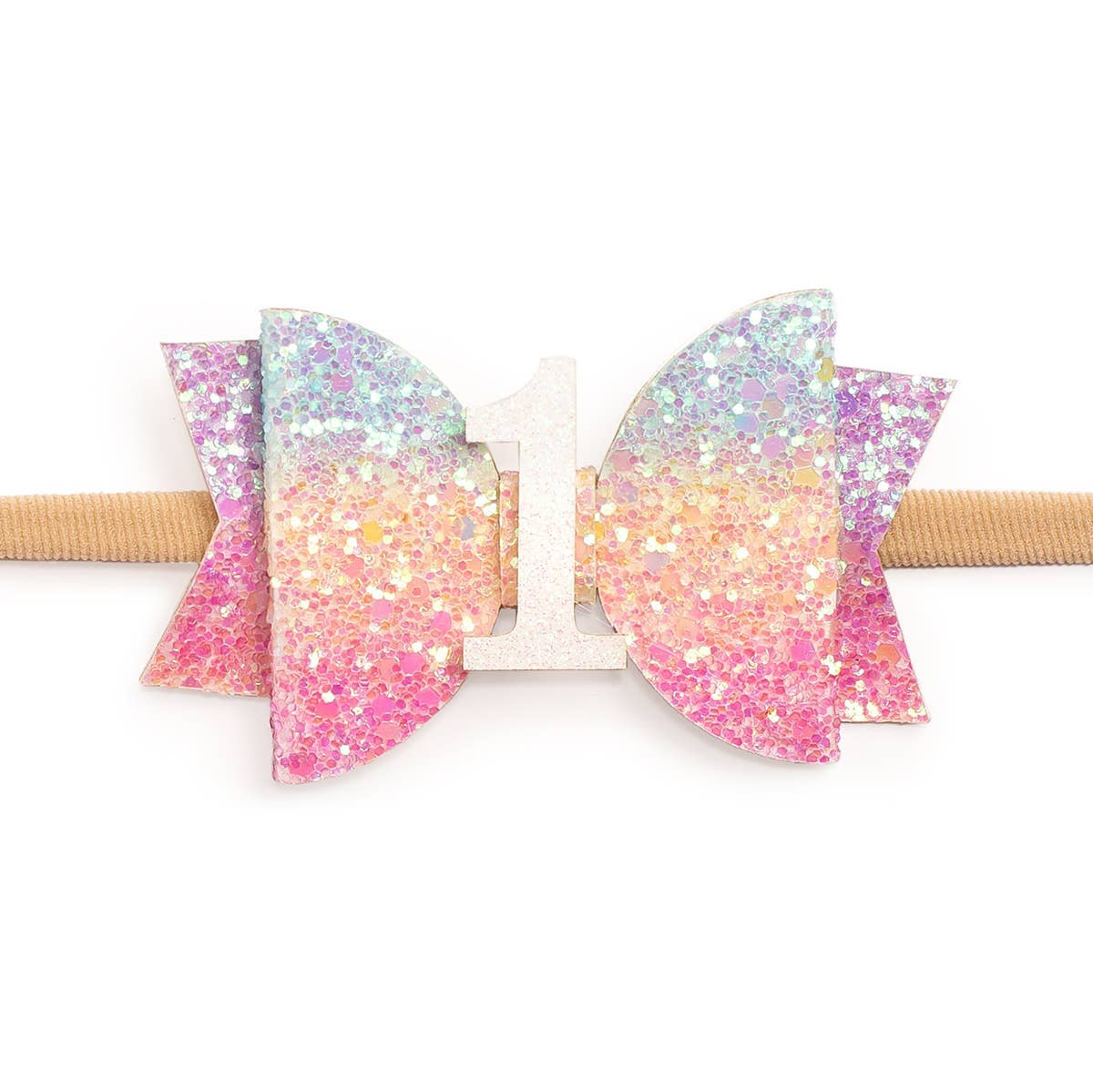 Sweet Wink - 1st Birthday Pastel Rainbow Bow Baby Headband - Hair Bows