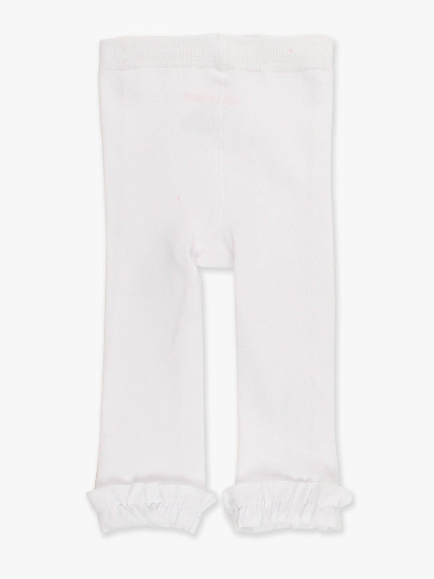 RuffleButts + RuggedButts - Girls White Footless Ruffle Tights