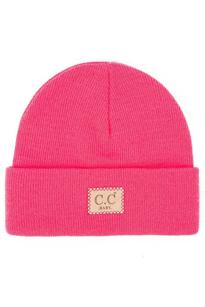 C.C Baby Classic Rib Beanie with C.C Suede Patch
