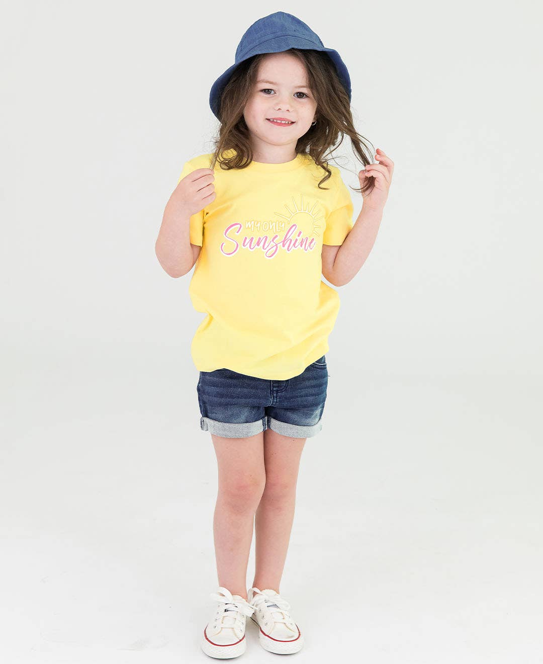 RuffleButts + RuggedButts - Girls Medium Wash Stretch Denim Shorts