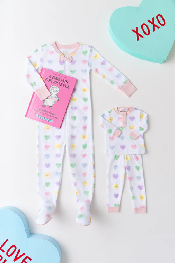 TBBC | Noelle’s Night Night Footed - We Heart You (Palm Beach Pink) with Palm Beach Pink