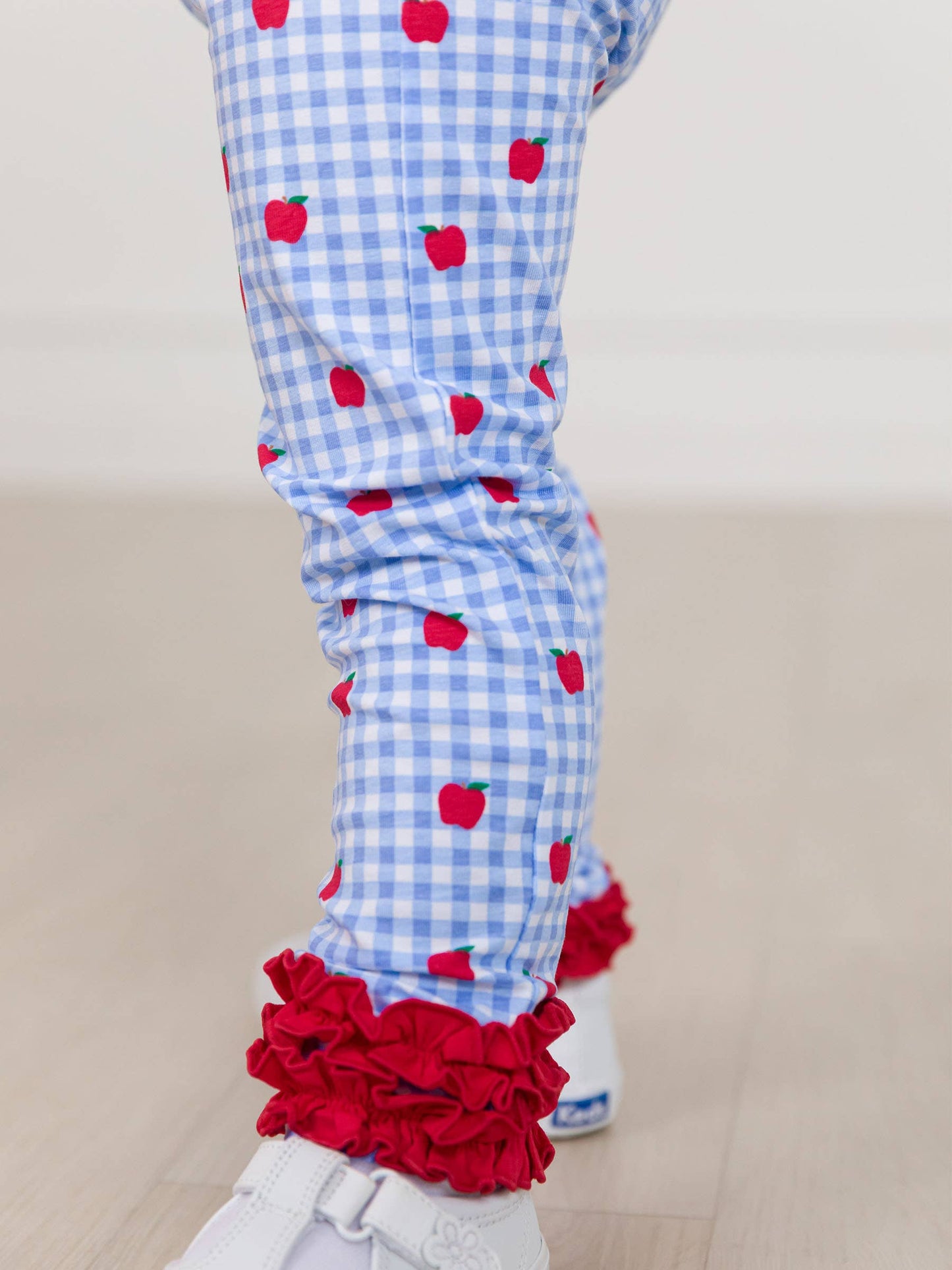 RuffleButts + RuggedButts - Toddler Girls Apple Orchard Gingham Classic Ruffle Leggings