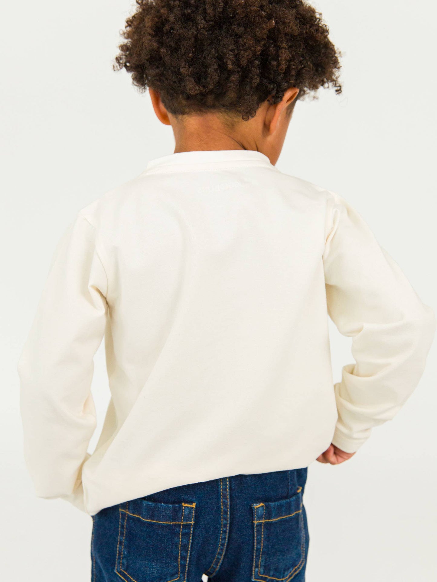 RuffleButts + RuggedButts - Boys Ivory Knit Long Sleeve Henley Tee