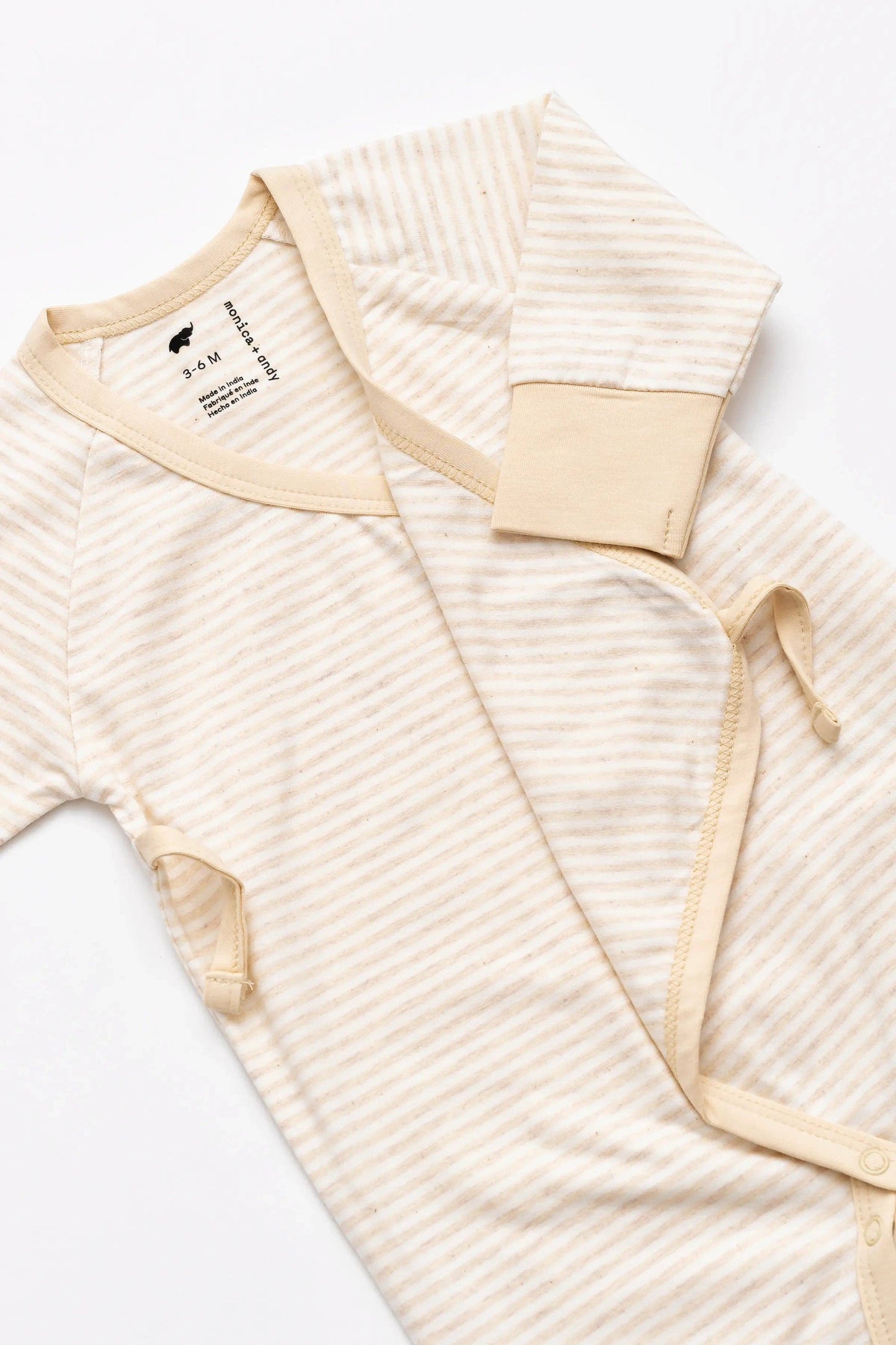 Cream French Stripe Kimono One-Piece