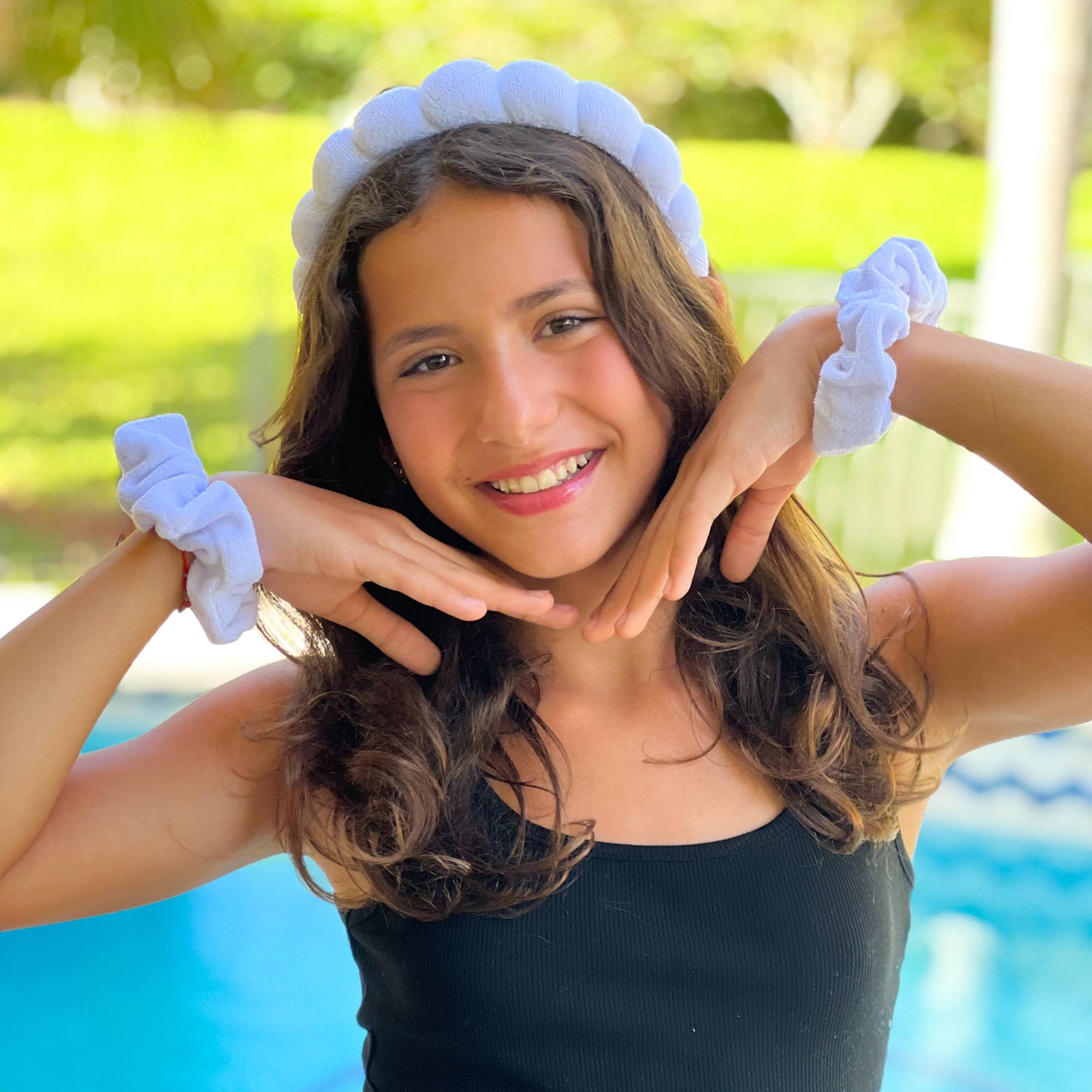 Spa Headband & Scrunchie Wristband Set