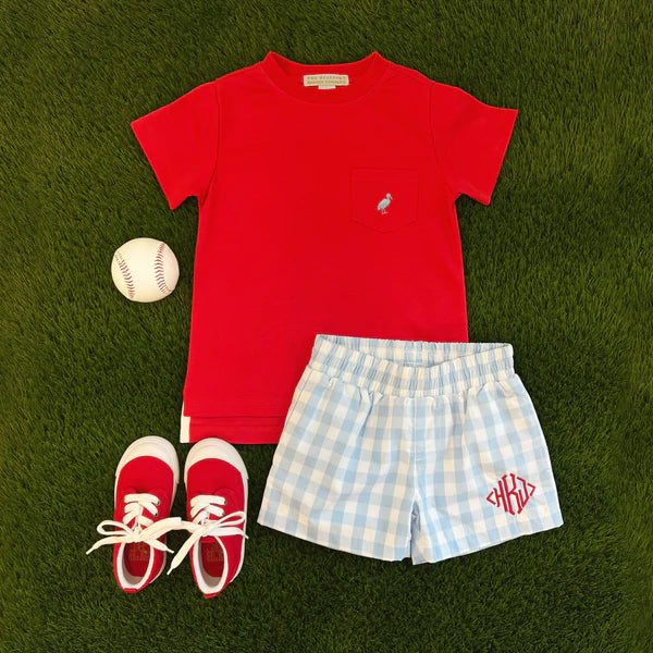 TBBC | Carter Crewneck - Richmond Red with Park City Periwinkle