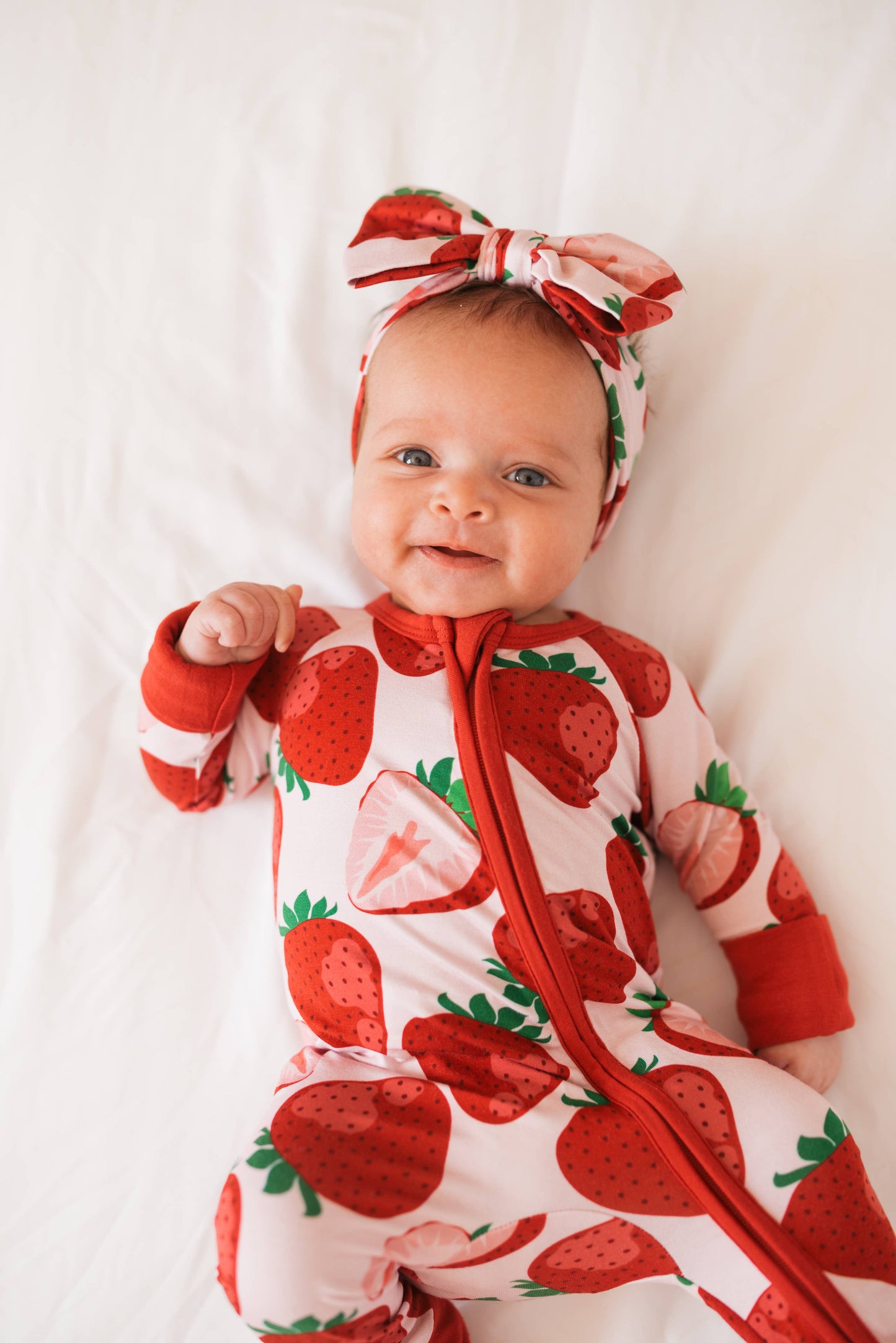Berry Sweet (Strawberry) Baby Bamboo Zipper Romper