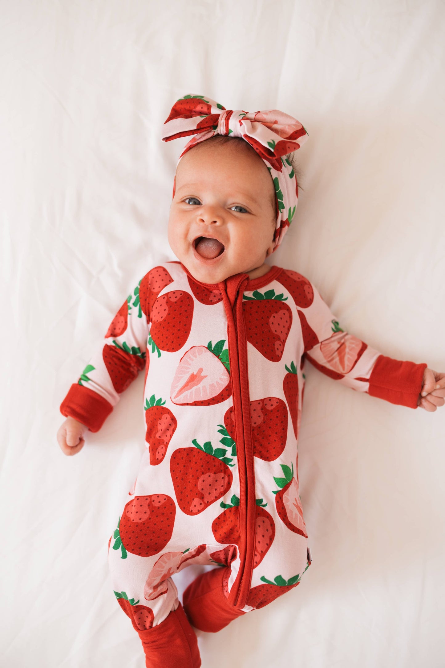 Berry Sweet (Strawberry) Baby Bamboo Zipper Romper