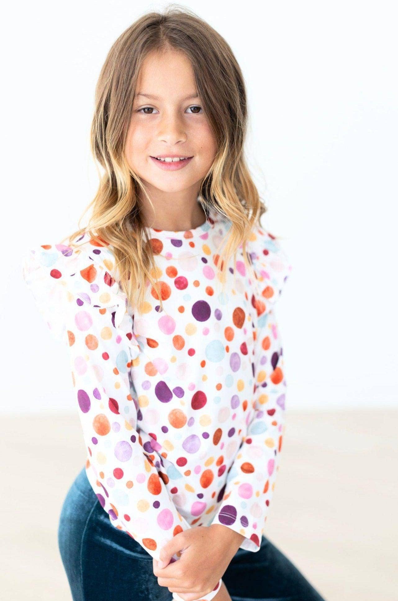 Watercolor Pebbles Ruffle Tee