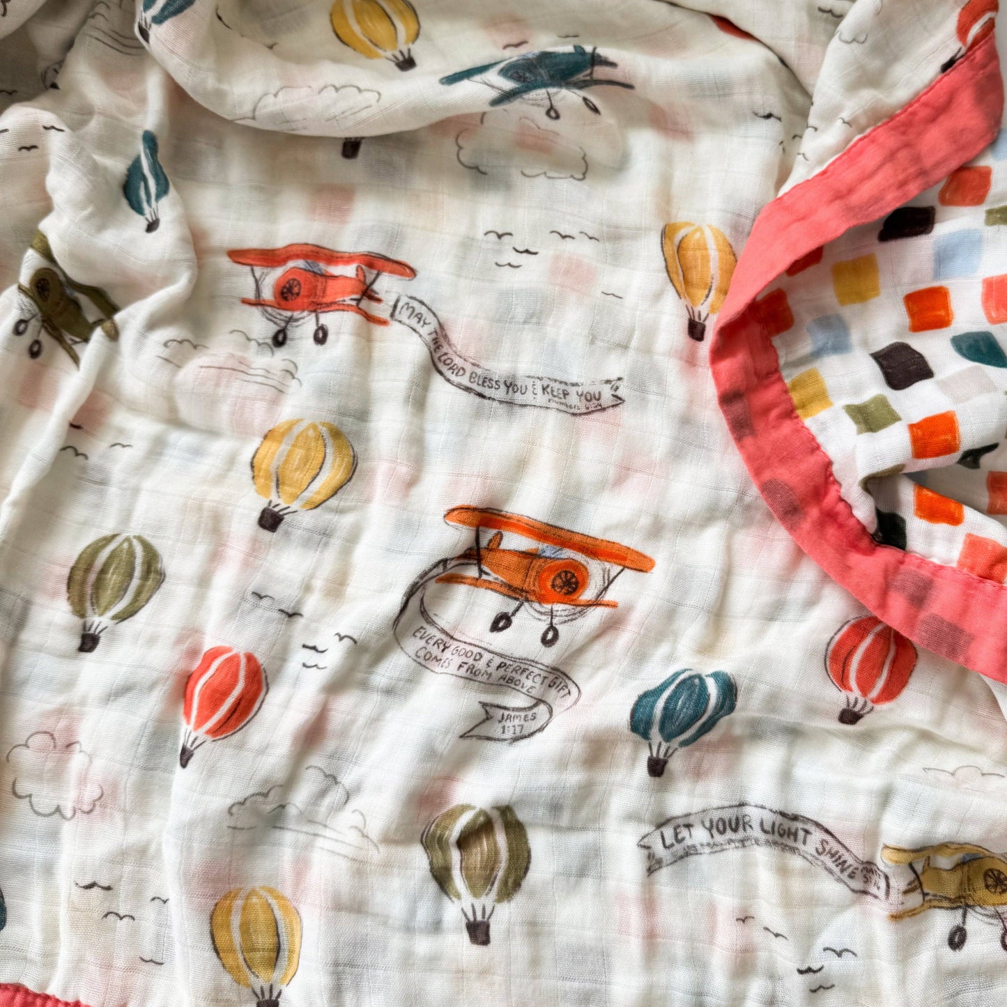 Scripture Planes Luxury Double Sided Muslin Blanket