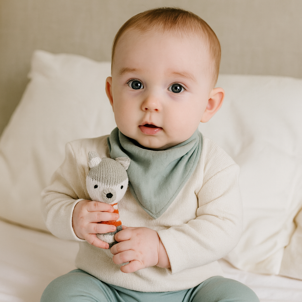 Organic cotton Mini rattle | finley the fox