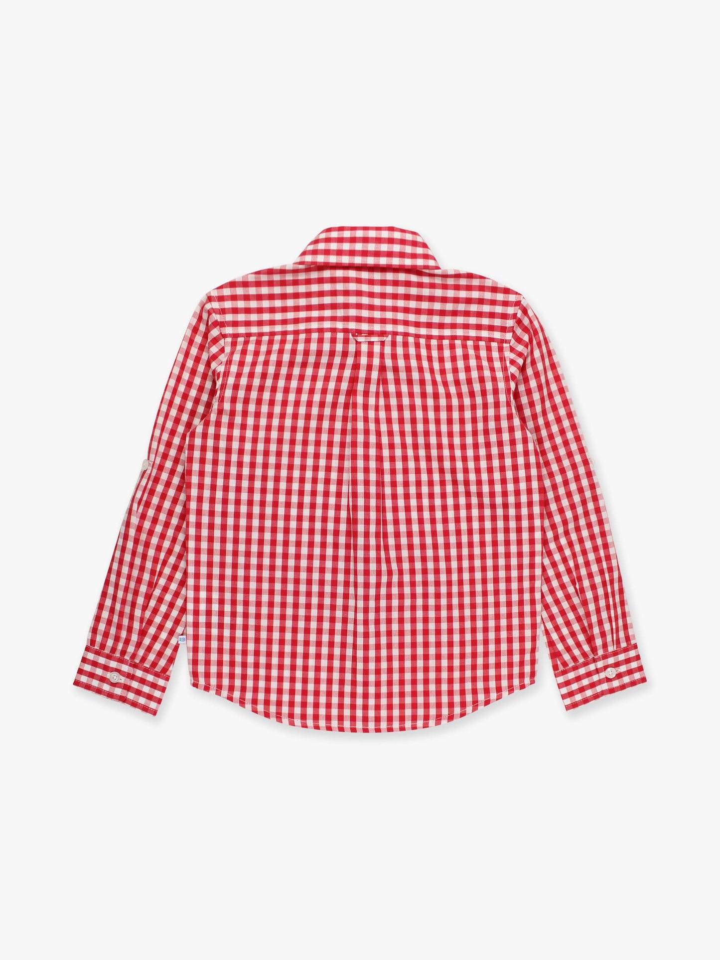 RuffleButts + RuggedButts - Boys Classic Red Gingham Long Sleeve Button Down