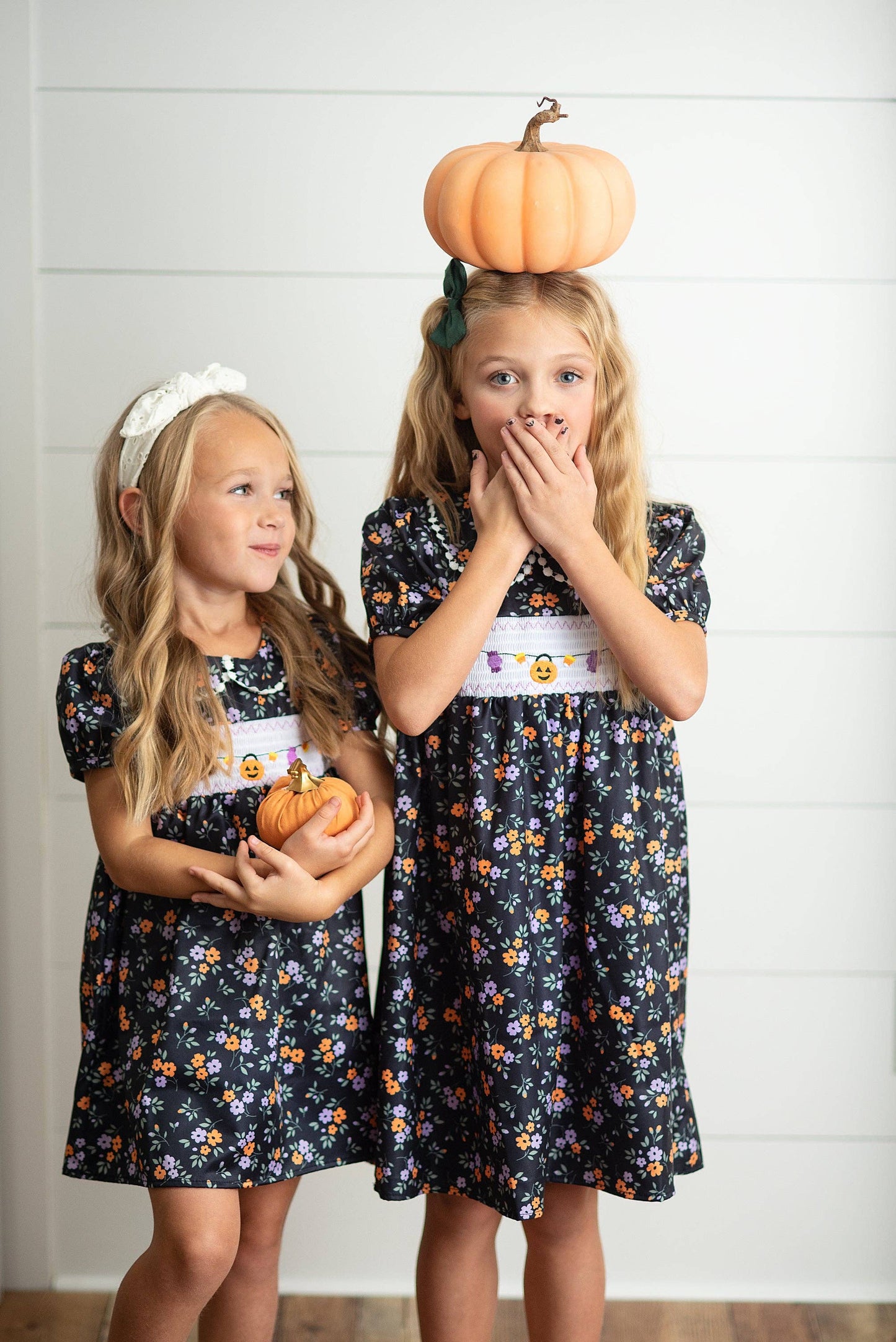 Halloween Pumpkin Candy Smocked Dress