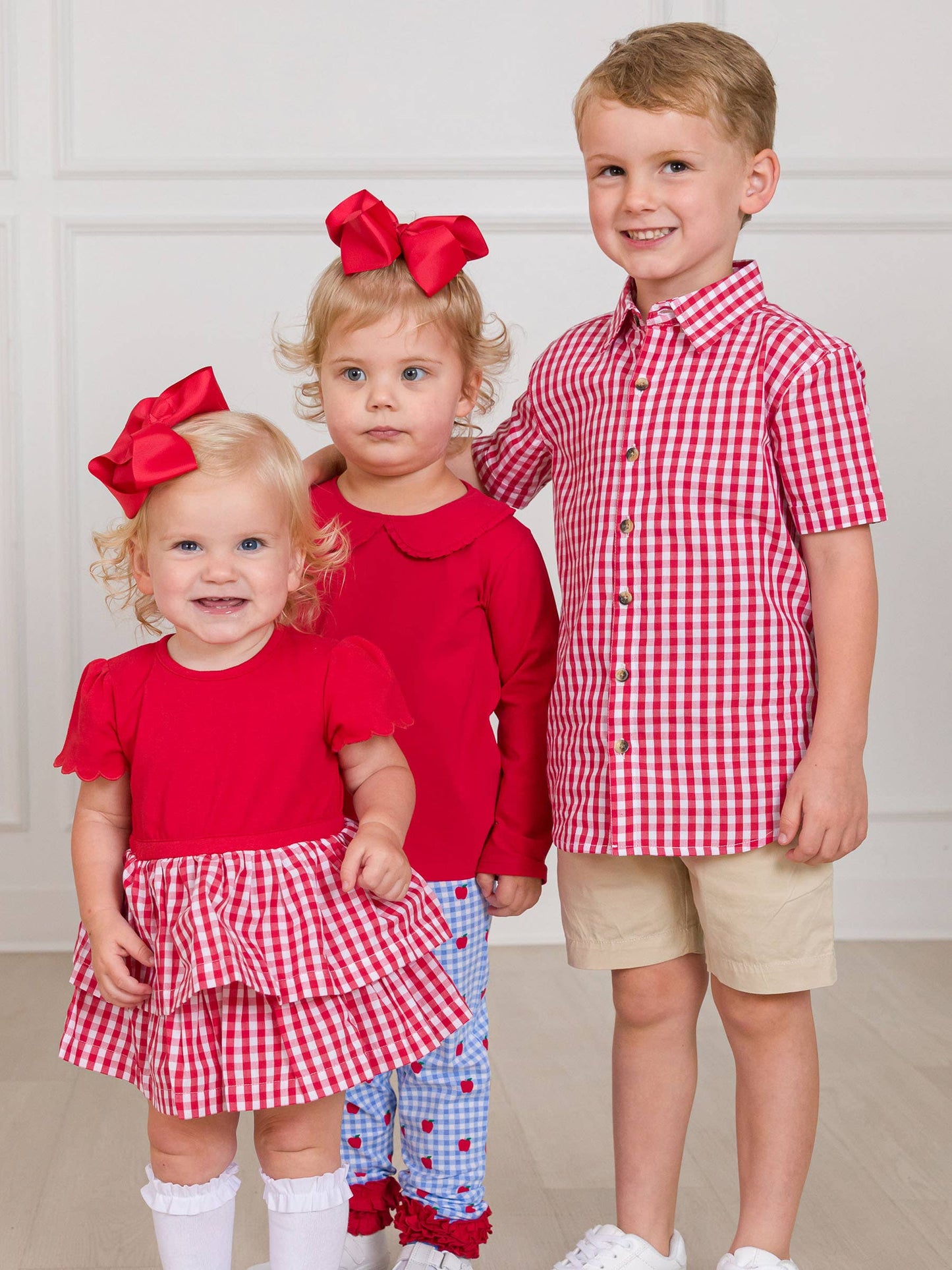 RuffleButts + RuggedButts - Toddler Girls Apple Orchard Gingham Classic Ruffle Leggings