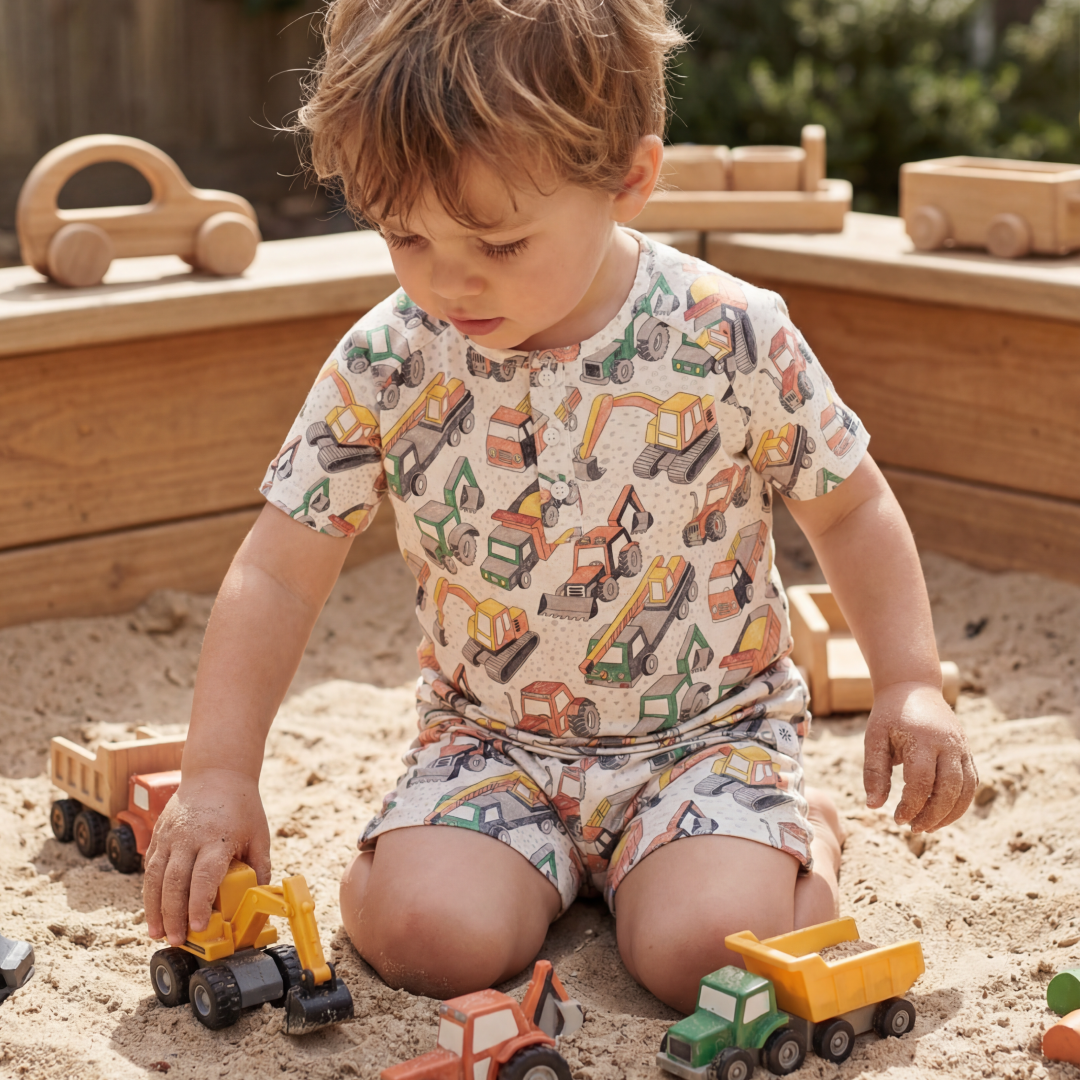 Sweet Bamboo | Busy Building Summer Pajama Set