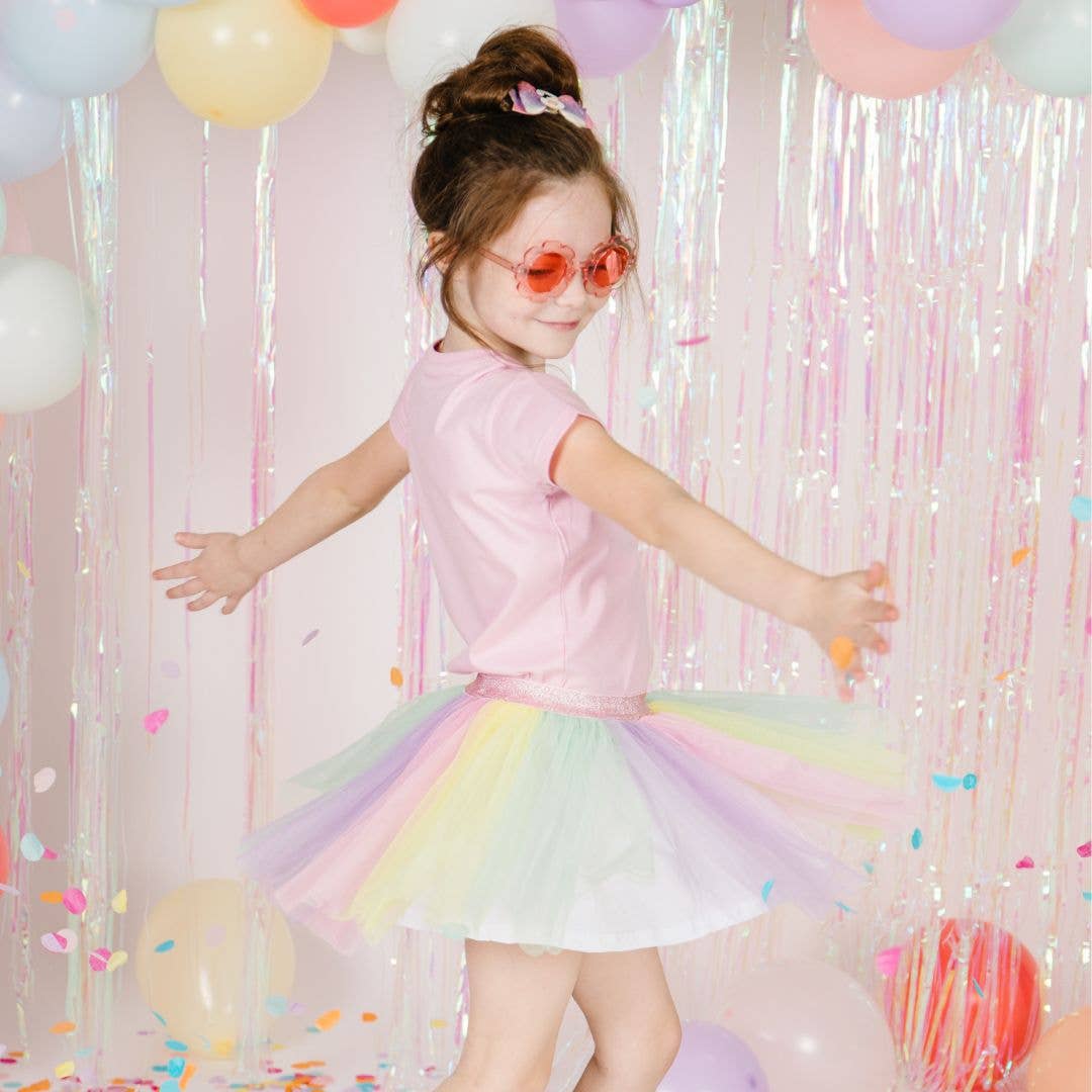 Sweet Wink - Pastel Rainbow Bow #2 Clip - Kids Birthday Hair Clip