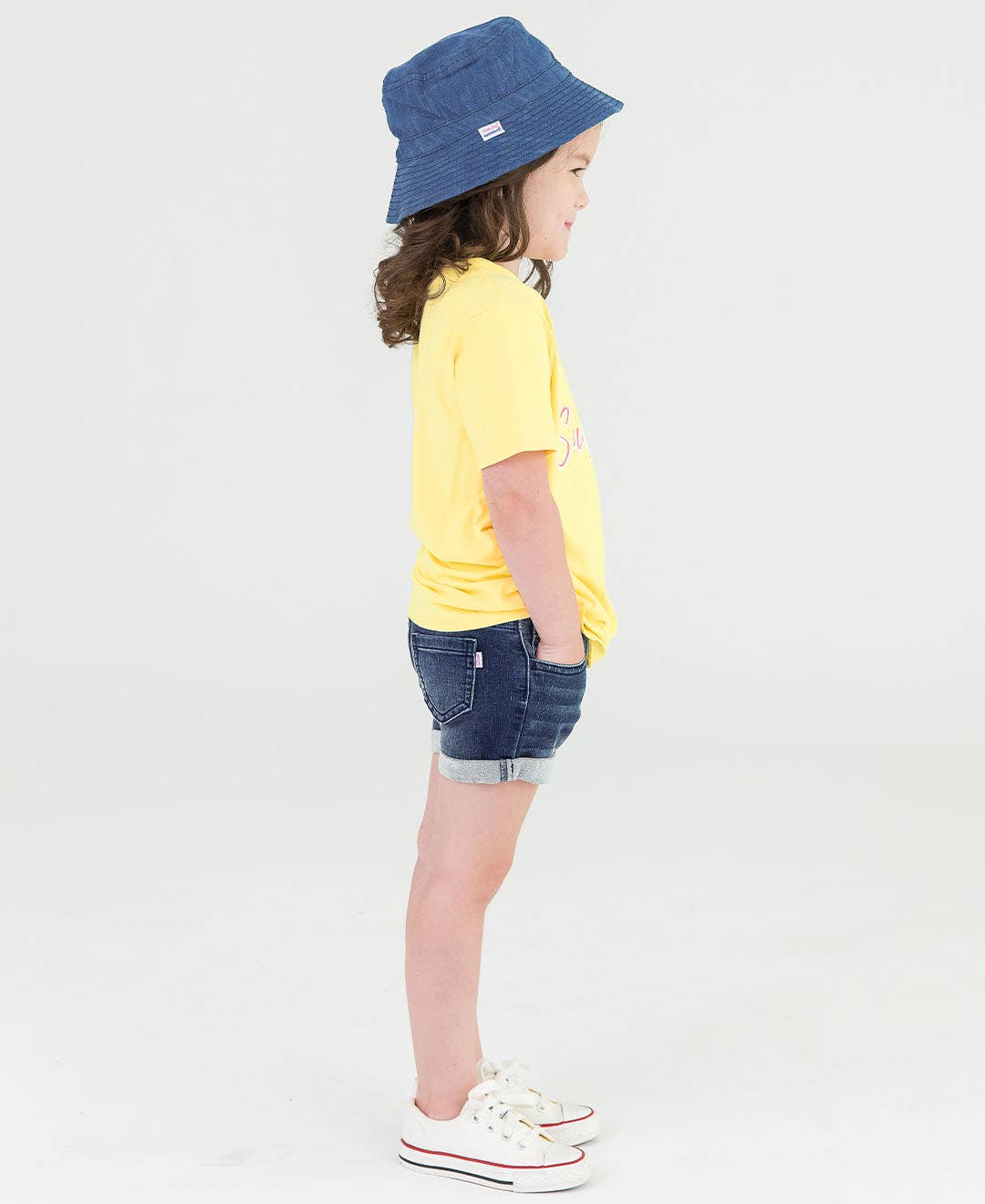 RuffleButts + RuggedButts - Girls Medium Wash Stretch Denim Shorts
