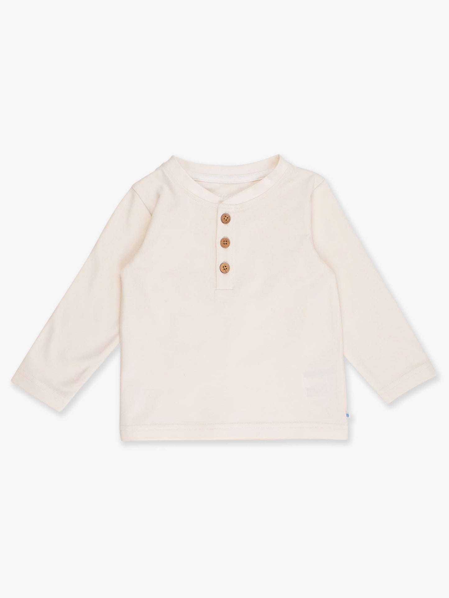 RuffleButts + RuggedButts - Boys Ivory Knit Long Sleeve Henley Tee