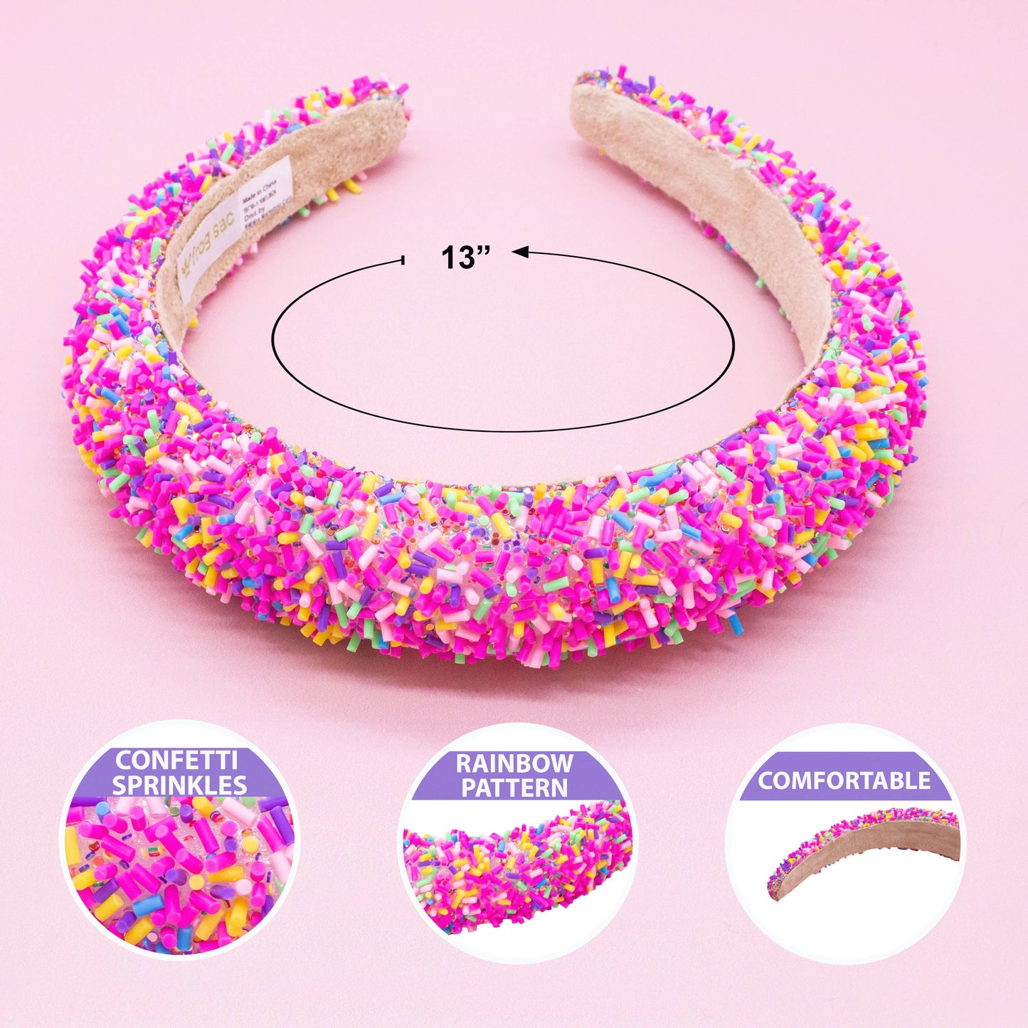 Rainbow Confetti Sprinkles Headband